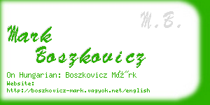 mark boszkovicz business card